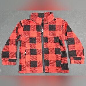 2T Columbia Red & Black Plaid Fleece Jacket